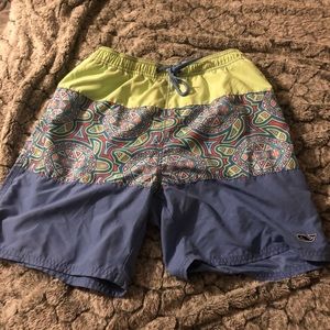 Vineyard Vines Green and Blue M Swim Trunks
